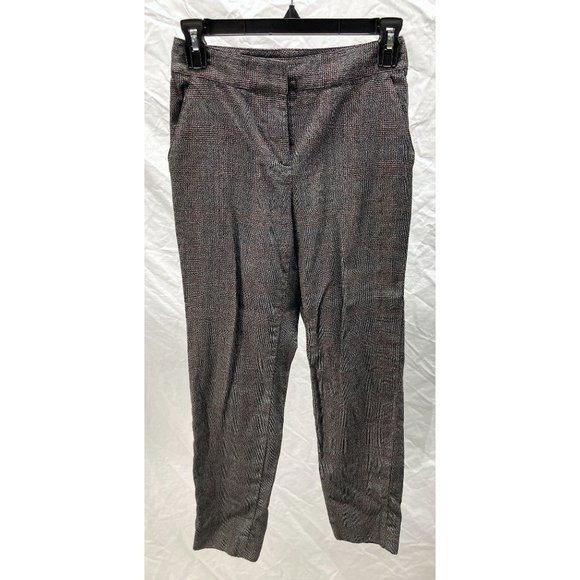 St. John Gray Glen Plaid Slim Ankle Pants 0 - Picture 1 of 3